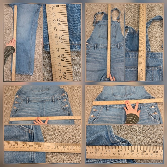 American Eagle Denim Jean Overalls Bibs Womens L blue classic cotton country - Picture 5 of 7